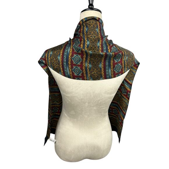 Vintage Baroque Stripe Silk Scarf Talbots Jewel Tones Quiet Luxury - Picture 2 of 5